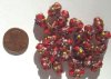 20 11x7mm Red Oval Wedding Cake with Gold Band